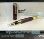 New Replica Montblanc Burgundy Red and Gold Victor Hugo Fountain Pen